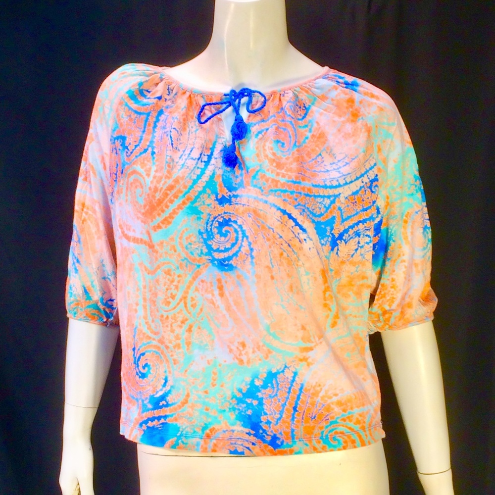 Lauren Jeans Ralph Lauren Paisley Peasant Top